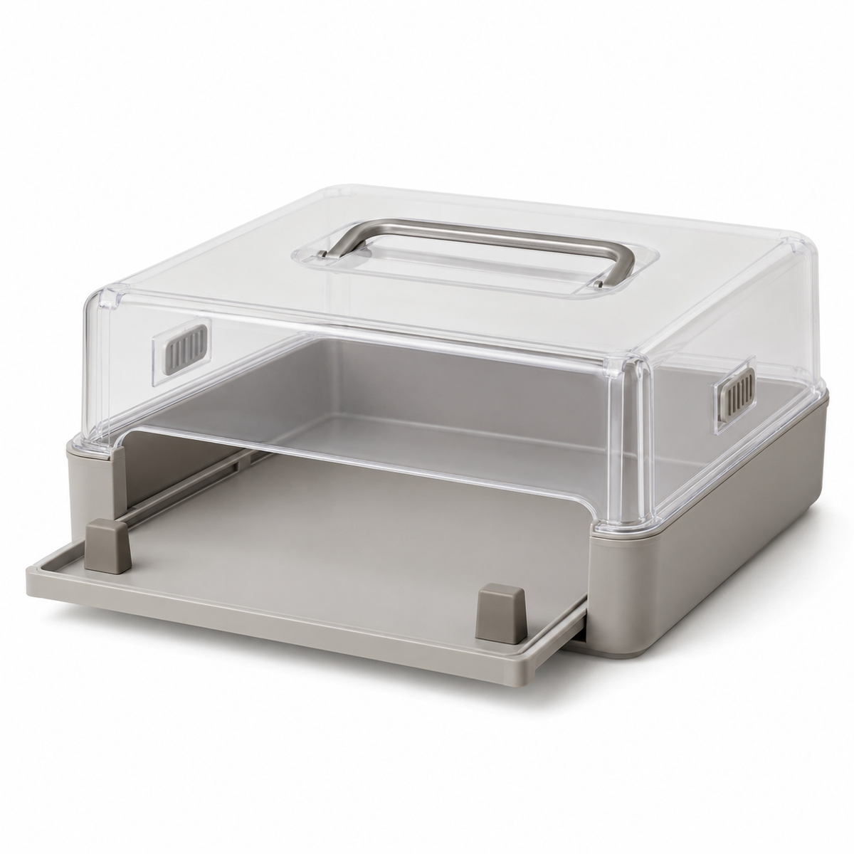 Boîte de transport pour pâtisserie avec plateau coulissant