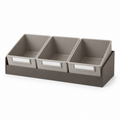 Boîte de rangement à trois compartiments inclinés