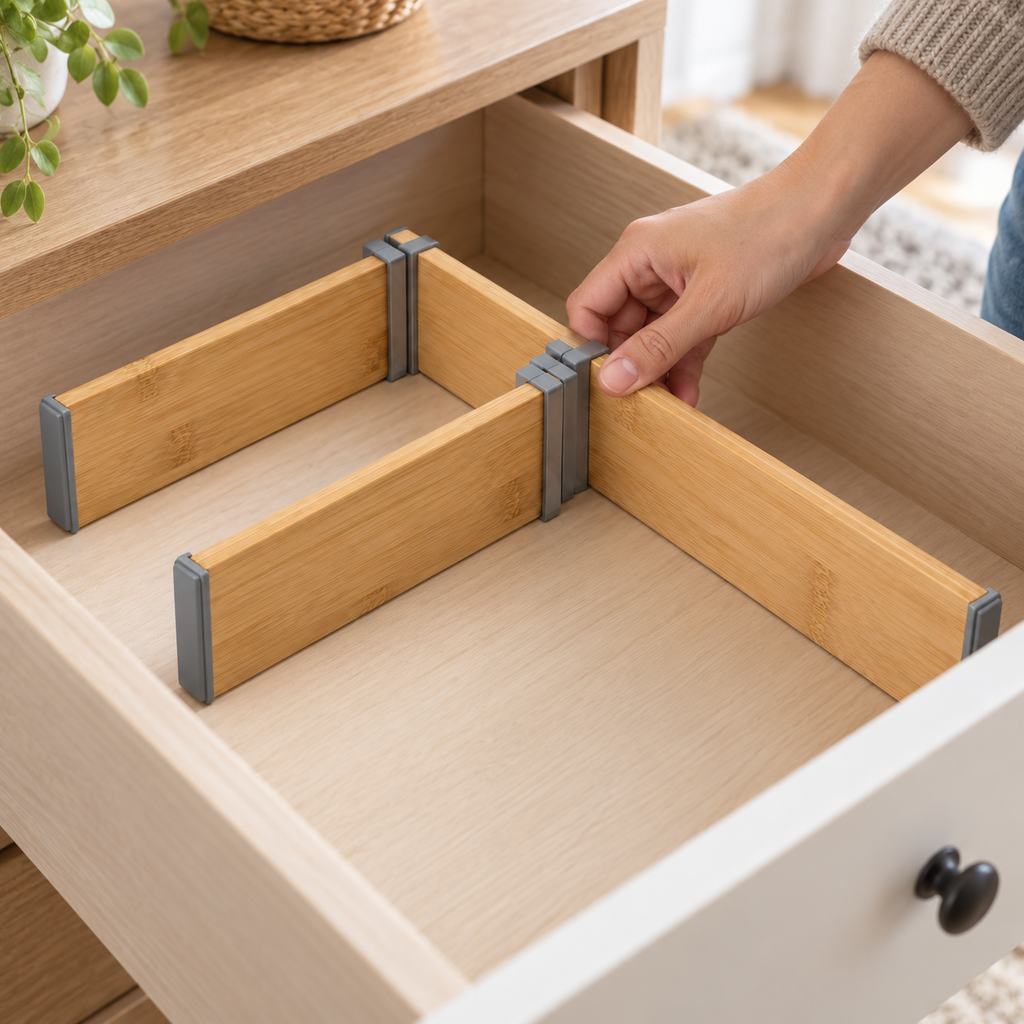 Séparateurs de tiroir modulables en angles – Lot de 4