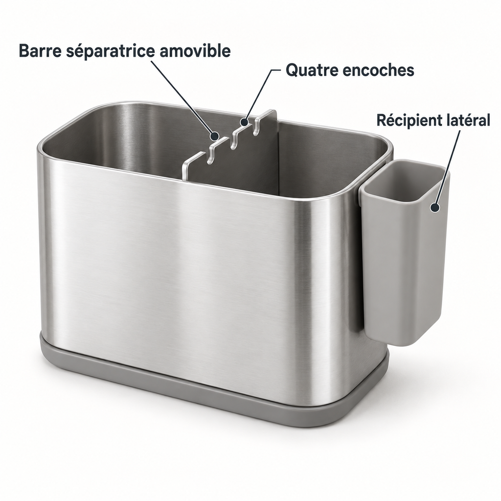 Support d’ustensiles avec barre séparatrice amovible